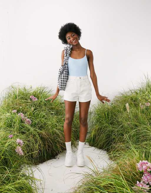 Asos high waisted hot sale denim shorts