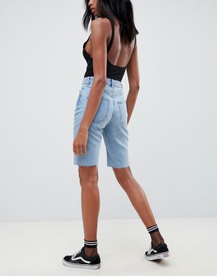 longline jean shorts