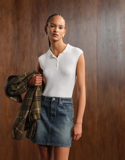 【 】High Rise Denim Mini Skirt★オシャレミニ!! ASOS DESIGN denim high rise mini skirt in vintage blue | ASOS