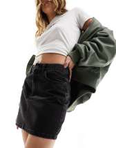 Topshop denim pelmet mini skirt in bleach