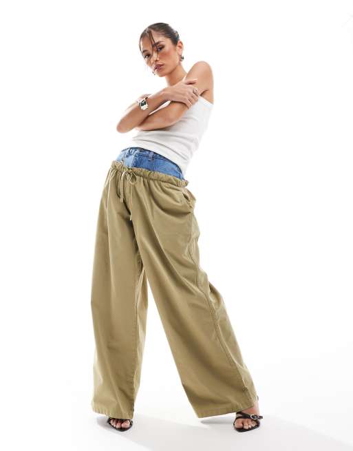ASOS DESIGN denim hybrid pants in blue