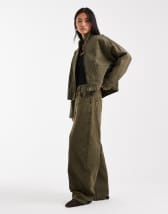 Nike Woven 2 in 1 maxi and mini skirt with zip detail in green