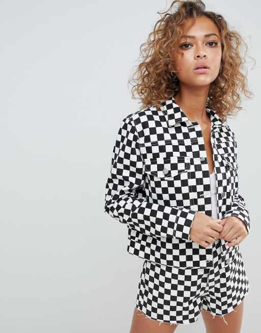 Mini Checkerboard Denim Jacket - Women - Ready-to-Wear