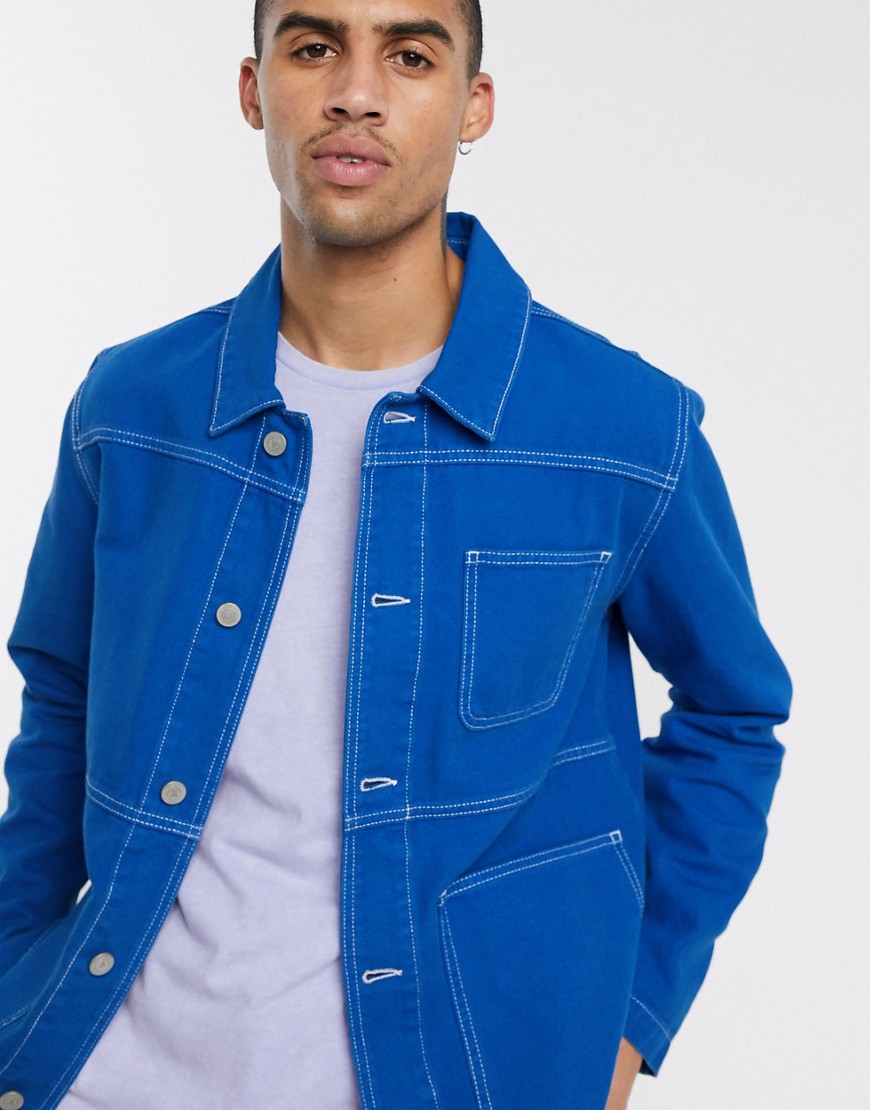 ASOS DESIGN denim jacket in cobalt blue