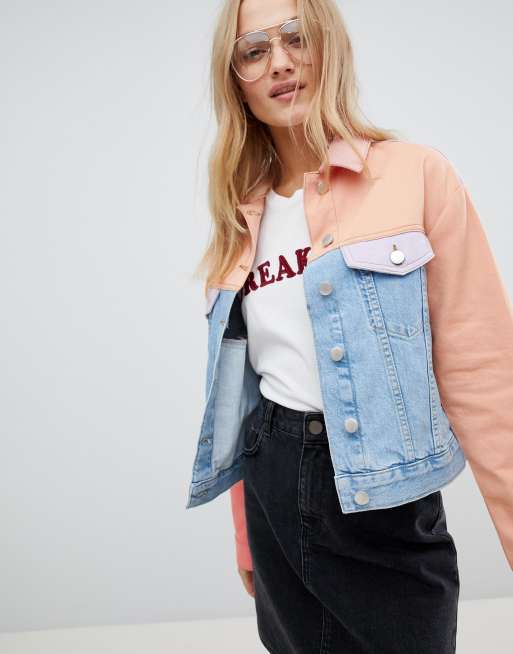 Asos colour sale block denim jacket