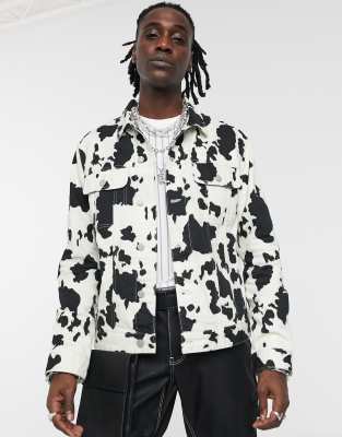 cow print jean jacket