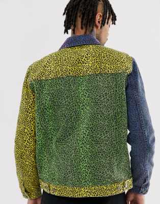 asos color block denim jacket