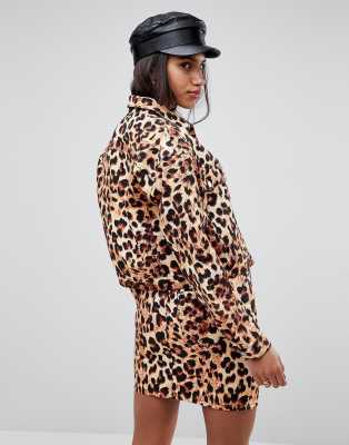 leopard print denim jacket