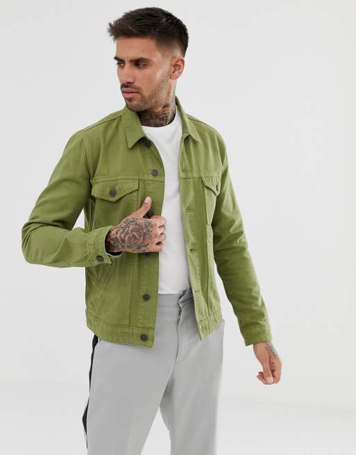 DENIM JACKET WITH PATCH POCKETS - Light khaki