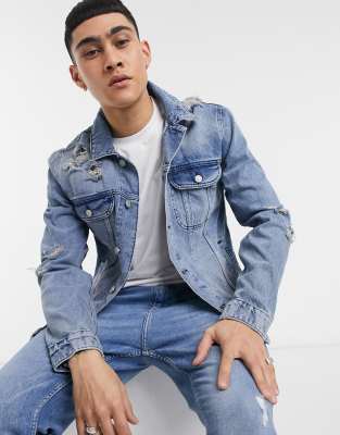 asos distressed denim jacket