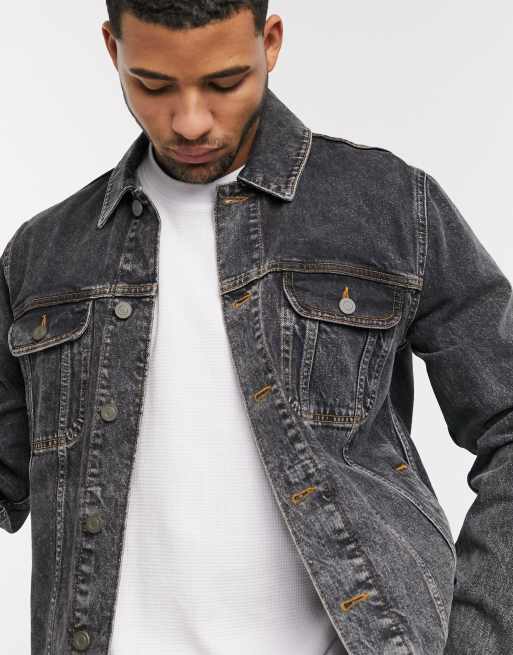 ASOS DESIGN denim jacket in vintage washed black ASOS