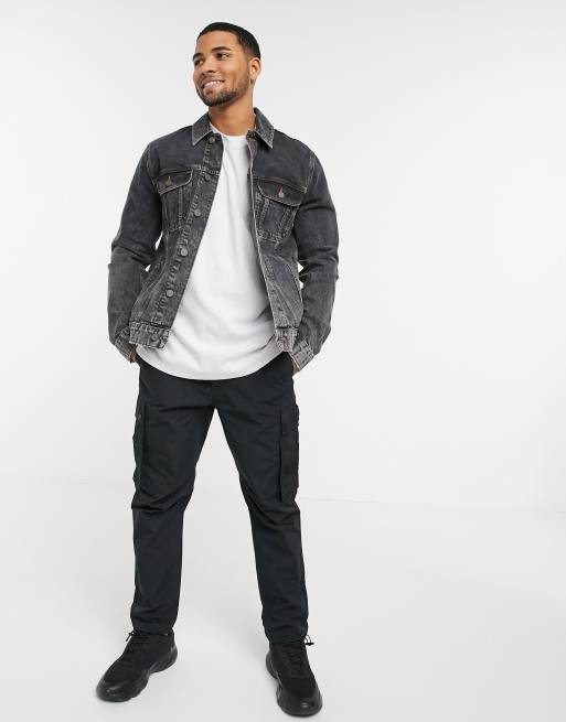 ASOS DESIGN denim jacket in vintage washed black ASOS