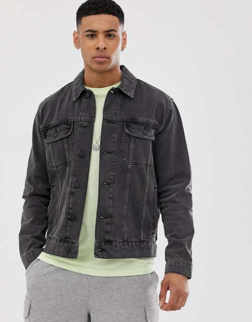 ASOS DESIGN denim jacket in washed black