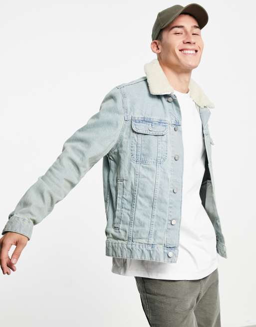 Asos borg clearance denim jacket