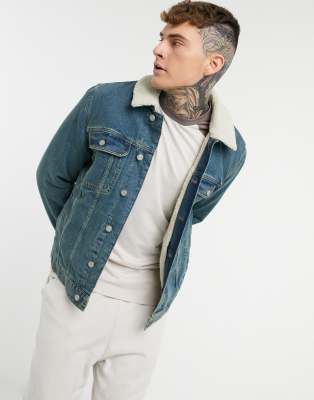 asos denim borg jacket