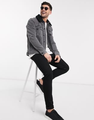 asos borg denim jacket