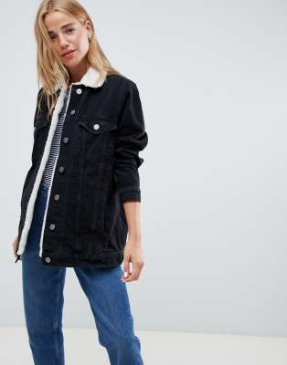 asos black denim jacket womens