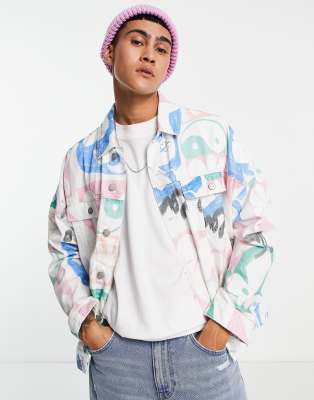 Asos white denim on sale jacket