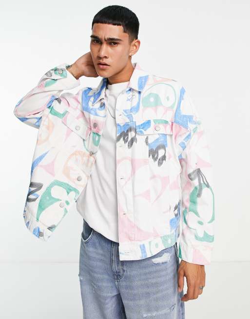 Asos white denim on sale jacket