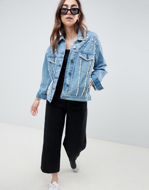 Asos pearl hot sale embellishment jacket