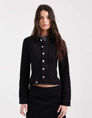 ASOS DESIGN ASOS DESIGN denim jacket with pocket detail co-ord in clean black