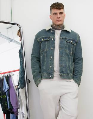 denim jacket with teddy lining