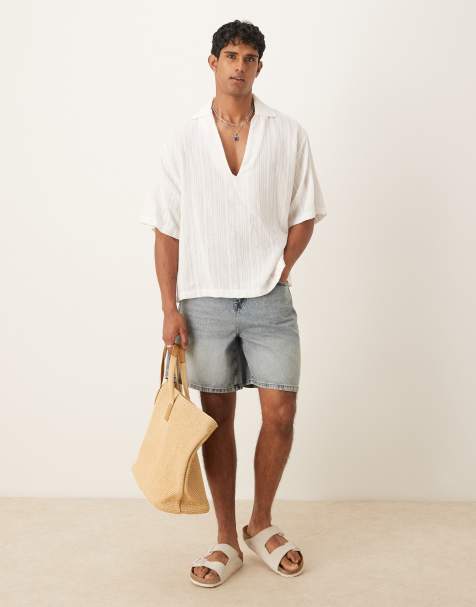ASOS DESIGN - Denim jort met standaard lengte en lichte wassing - view 1
