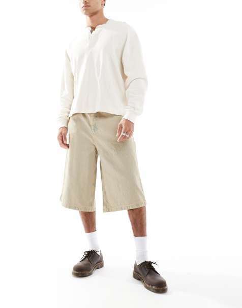 ASOS DESIGN denim jorts in bleach wash - view 1