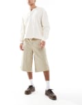 [ASOS DESIGN] ASOS DESIGN denim jorts in bleach wash-Blue W36 Bleach wash
