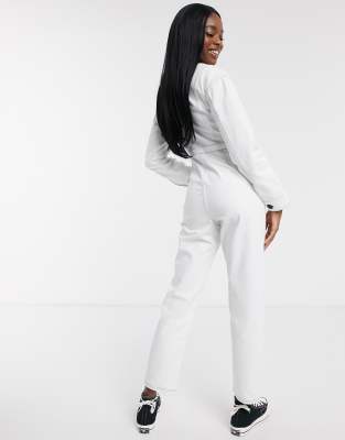 asos white denim jumpsuit