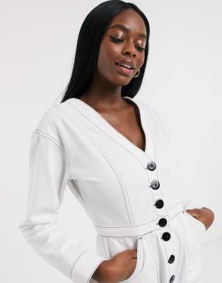 asos white denim jumpsuit