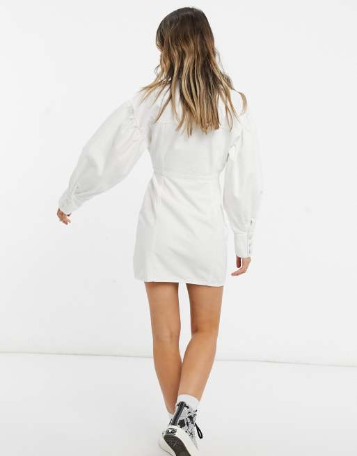 Witte denim jurk hot sale