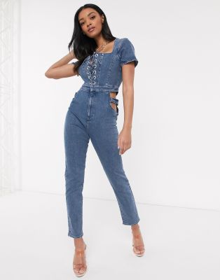 asos denim playsuit