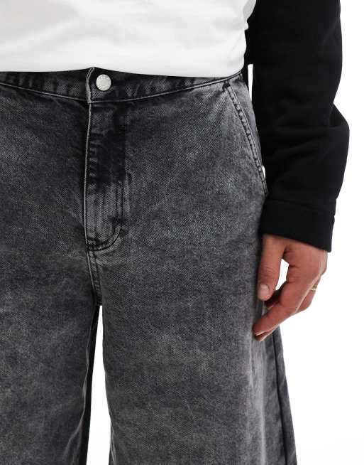 ASOS DESIGN denim long jort in washed black ASOS