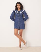 Miss Selfridge striped ruffle hem detail rugby dress