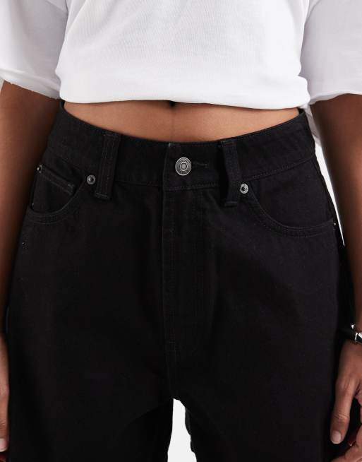 ASOS DESIGN denim longer a line short in black, 3 of 5