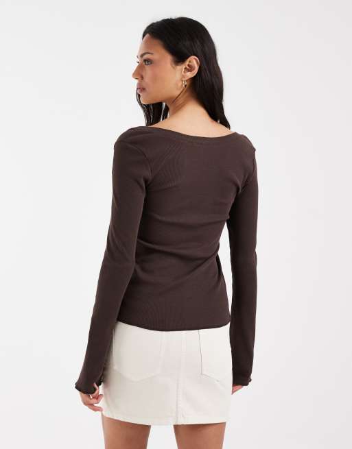 ASOS DESIGN denim low rise mini skirt in off white, 5 of 5