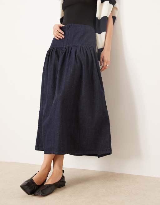 【24SS 新品】L'Appartement Denim Maxi Skirt黒 24SS 新品】L'Appartement Denim Maxi Skirt黒