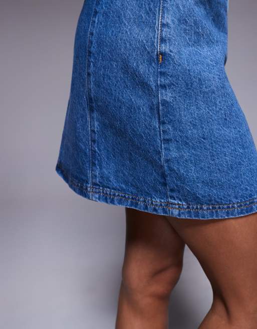 ASOS DESIGN denim micro mini skirt with seams co-ord in blue, 3 of 5