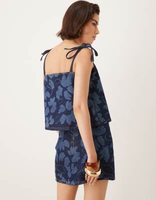 Asos Design Denim Micro Skirt In Blue