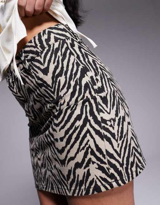 ASOS DESIGN denim micro skirt in zebra print, 5 of 5