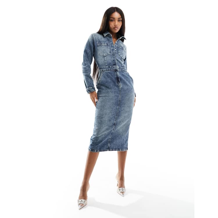 Asos denim shop midi dress