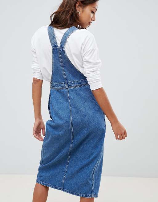 ASOS CURVE Denim Dungaree Dress - inspiration for sewing Cleodenim dress,  plus size pocket dress …