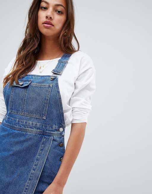 Asos denim 2024 dungaree dress