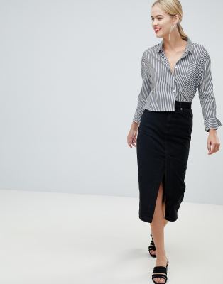 asos denim midi skirt