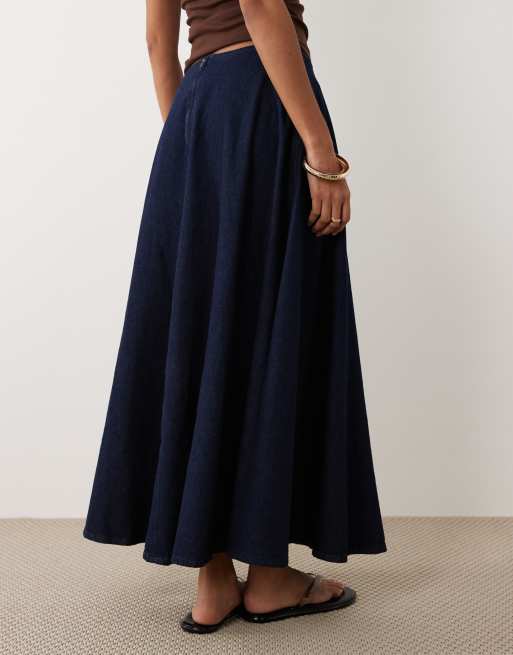 ASOS DESIGN - Denim midirok met ronde zoom in rinse wash, 5 van 5