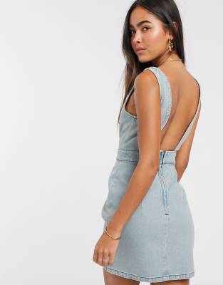 denim mini dress