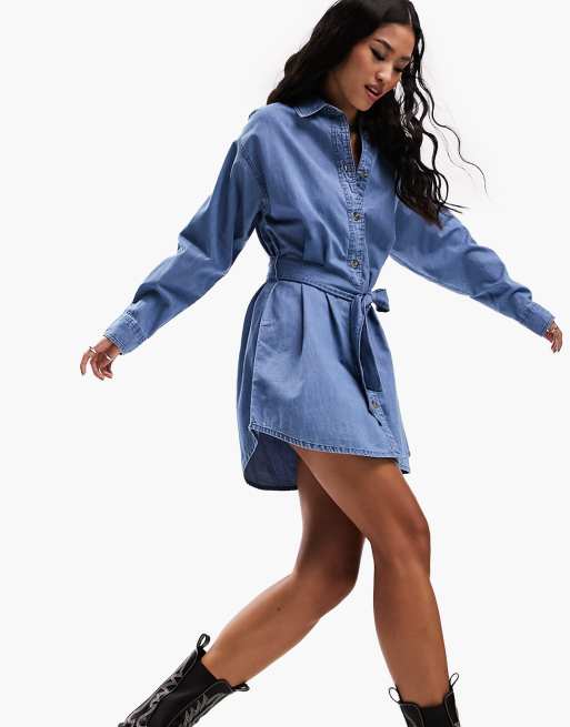 Denim dress 2025 with belt