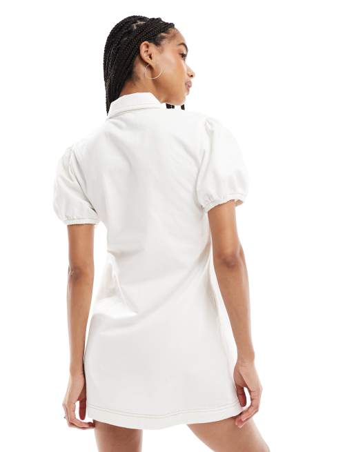 asos denim puff sleeve dress ASOS Design - Puff Sleeve Mini Dress - Women - Cotton - 4 US