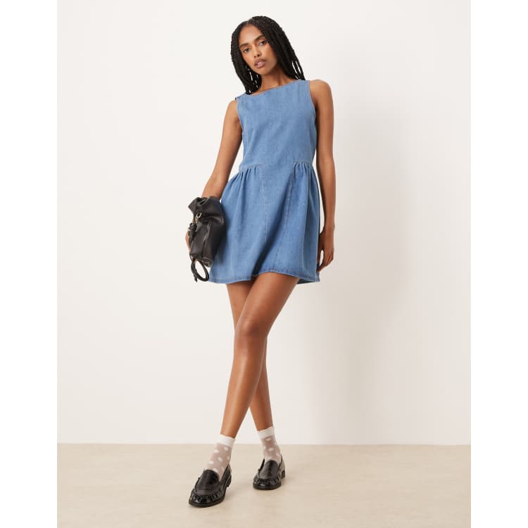 【  JEANS】 FIT & FLARE MINI INTERLOCK DRESS a5teknlppgngl3v2grso__04555.